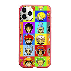 Чехол iPhone 11 Pro матовый ONE PIECE ВАН ПИС УЗОР, цвет: 3D-красный