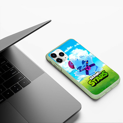 Чехол iPhone 11 Pro матовый Сквик Squeak Brawl Stars / 3D-Салатовый – фото 3