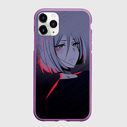 Чехол iPhone 11 Pro матовый Аниме Грустная, цвет: 3D-фиолетовый