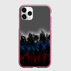 Чехол iPhone 11 Pro матовый Флаг из леса, цвет: 3D-малиновый