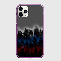 Чехол iPhone 11 Pro матовый Флаг из леса, цвет: 3D-фиолетовый