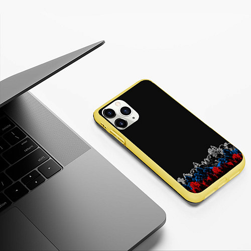 Чехол iPhone 11 Pro матовый Флаг из леса / 3D-Желтый – фото 3