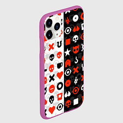 Чехол iPhone 11 Pro матовый ЛЮБОВЬ СМЕРТЬ И РОБОТЫ УЗОР, цвет: 3D-фиолетовый — фото 2