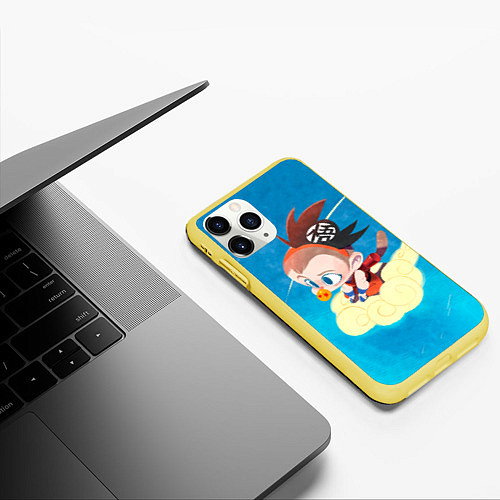 Чехол iPhone 11 Pro матовый Baby Goku / 3D-Желтый – фото 3