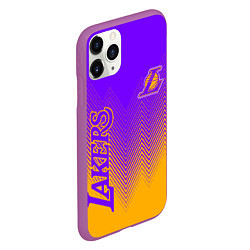 Чехол iPhone 11 Pro матовый LOS ANGELES LAKERS ЛЕЙКЕРС, цвет: 3D-фиолетовый — фото 2