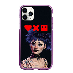 Чехол iPhone 11 Pro матовый Love, Death and Robots Lora Z, цвет: 3D-фиолетовый