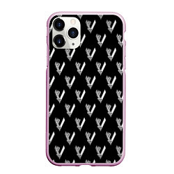 Чехол iPhone 11 Pro матовый Викинги Лого Паттерн Vikings Pattern Z, цвет: 3D-розовый