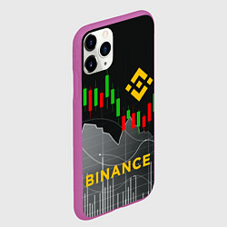 Чехол iPhone 11 Pro матовый BINANCE БИНАНС ГРАФИК, цвет: 3D-фиолетовый — фото 2