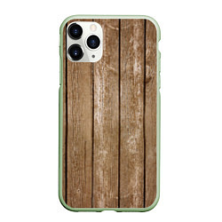 Чехол iPhone 11 Pro матовый Texture Wood, цвет: 3D-салатовый