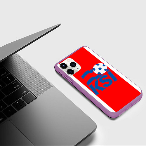 Чехол iPhone 11 Pro матовый Сборная Исландии / 3D-Фиолетовый – фото 3