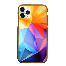 Чехол iPhone 11 Pro матовый Радужная геометрия, цвет: 3D-коричневый