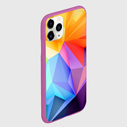 Чехол iPhone 11 Pro матовый Радужная геометрия, цвет: 3D-фиолетовый — фото 2