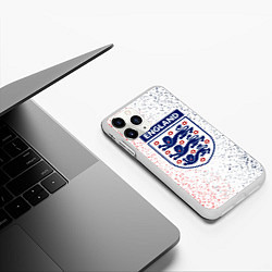 Чехол iPhone 11 Pro матовый Сборная Англии, цвет: 3D-белый — фото 2