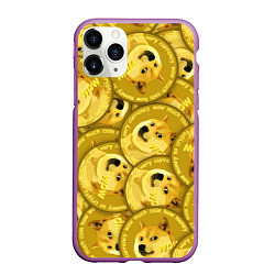 Чехол iPhone 11 Pro матовый DOGECOIN DOGE ДОГИКОИН, цвет: 3D-фиолетовый