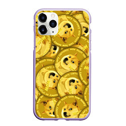 Чехол iPhone 11 Pro матовый DOGECOIN DOGE ДОГИКОИН, цвет: 3D-светло-сиреневый