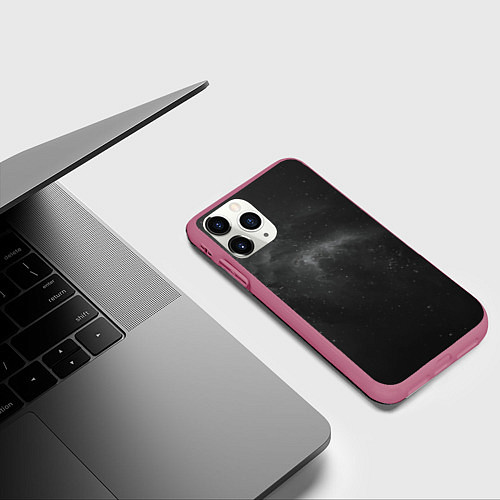 Чехол iPhone 11 Pro матовый Бескрайний космос / 3D-Малиновый – фото 3