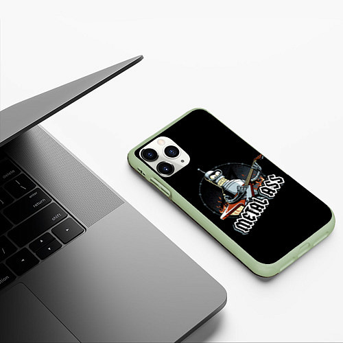Чехол iPhone 11 Pro матовый Metal Bender / 3D-Салатовый – фото 3