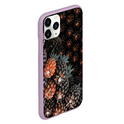 Чехол iPhone 11 Pro матовый Спелые ананасы, цвет: 3D-сиреневый — фото 2