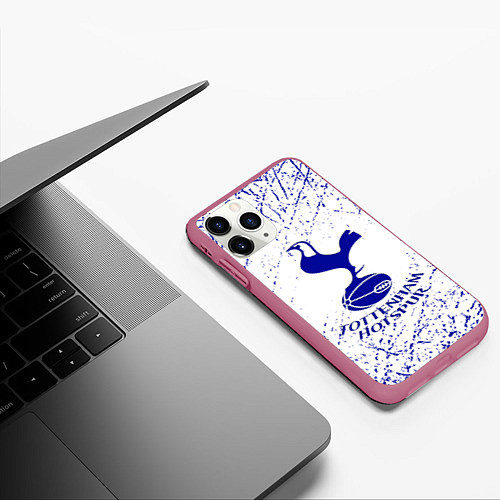 Чехол iPhone 11 Pro матовый Tottenham / 3D-Малиновый – фото 3