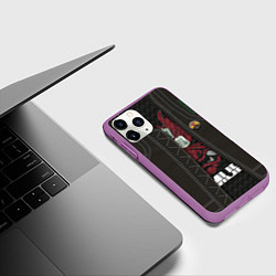 Чехол iPhone 11 Pro матовый Куртка Cyberpunk 2077, цвет: 3D-фиолетовый — фото 2