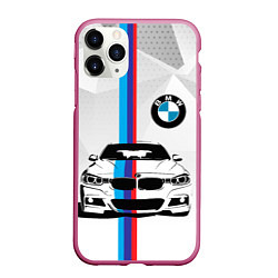 Чехол iPhone 11 Pro матовый BMW БМВ M PERFORMANCE, цвет: 3D-малиновый