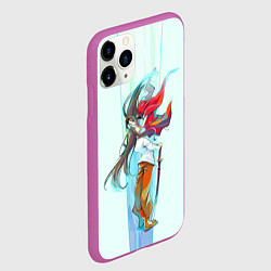 Чехол iPhone 11 Pro матовый Hao and Yoh, цвет: 3D-фиолетовый — фото 2