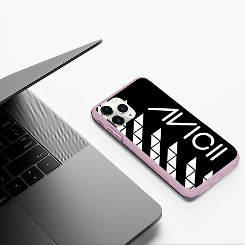 Чехол iPhone 11 Pro матовый AVICII ГЕОМЕТРИЯ / 3D-Розовый – фото 3