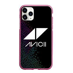 Чехол iPhone 11 Pro матовый AVICII RAIBOW STYLE, цвет: 3D-малиновый