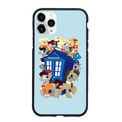 Чехол iPhone 11 Pro матовый My little pony x Doctor Who, цвет: 3D-черный