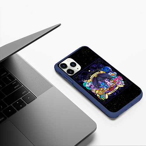 Чехол iPhone 11 Pro матовый Магия дружбы / 3D-Тёмно-синий – фото 3