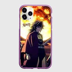 Чехол iPhone 11 Pro матовый Demon Slayer: Kimetsu no Yaiba, цвет: 3D-фиолетовый