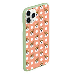Чехол iPhone 11 Pro матовый Звери Корги, цвет: 3D-салатовый — фото 2