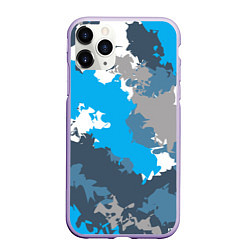 Чехол iPhone 11 Pro матовый Камуфляж ледяной, цвет: 3D-светло-сиреневый