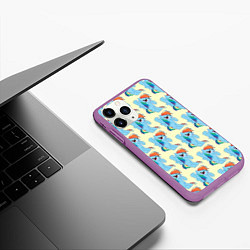 Чехол iPhone 11 Pro матовый Rainbow Dash, цвет: 3D-фиолетовый — фото 2