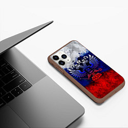 Чехол iPhone 11 Pro матовый Россия Russia Герб, цвет: 3D-коричневый — фото 2