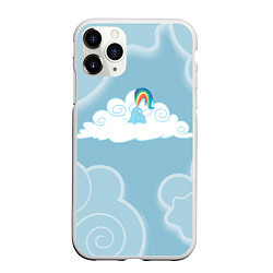 Чехол iPhone 11 Pro матовый Rainbow in cloud, цвет: 3D-белый