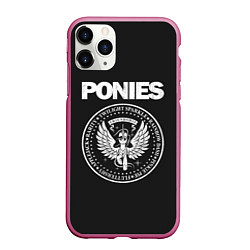 Чехол iPhone 11 Pro матовый Pony x Ramones, цвет: 3D-малиновый