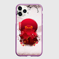 Чехол iPhone 11 Pro матовый Кенджиро Ренгоку Kimetsu no Yaiba, цвет: 3D-фиолетовый