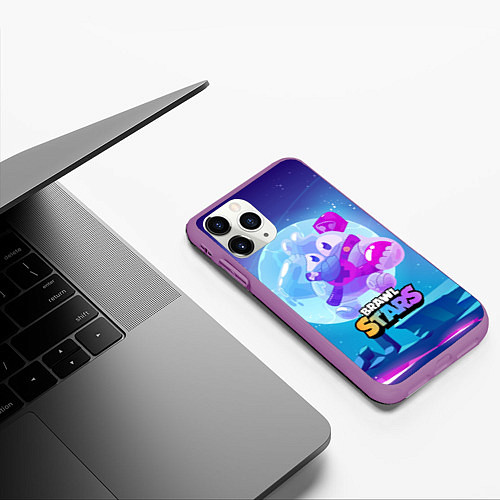 Чехол iPhone 11 Pro матовый Сквик Squeak Brawl Stars / 3D-Фиолетовый – фото 3