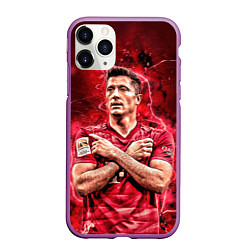 Чехол iPhone 11 Pro матовый Левандовски Lewandowski 9, цвет: 3D-фиолетовый