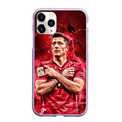 Чехол iPhone 11 Pro матовый Левандовски Lewandowski 9, цвет: 3D-светло-сиреневый