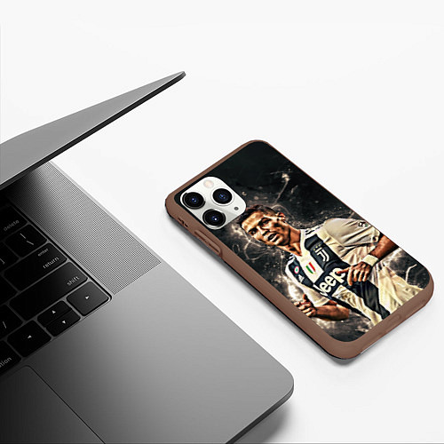 Чехол iPhone 11 Pro матовый Криштиану Роналду Ювентус / 3D-Коричневый – фото 3