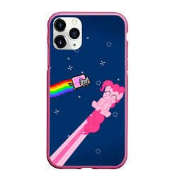 Чехол iPhone 11 Pro матовый Nyan cat x Pony, цвет: 3D-малиновый