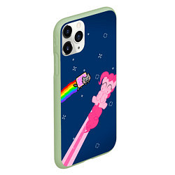 Чехол iPhone 11 Pro матовый Nyan cat x Pony, цвет: 3D-салатовый — фото 2