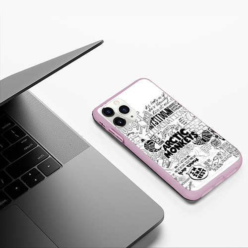 Чехол iPhone 11 Pro матовый Arctic Monkeys / 3D-Розовый – фото 3
