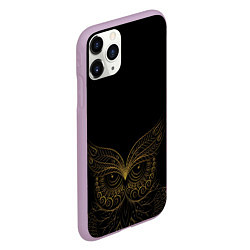 Чехол iPhone 11 Pro матовый Золотая сова, цвет: 3D-сиреневый — фото 2