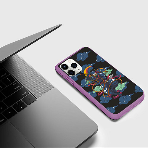 Чехол iPhone 11 Pro матовый Ниндзя / 3D-Фиолетовый – фото 3