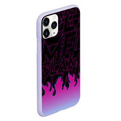 Чехол iPhone 11 Pro матовый РОЗОВОЕ ПЛАМЯ PINK FLAME, цвет: 3D-светло-сиреневый — фото 2