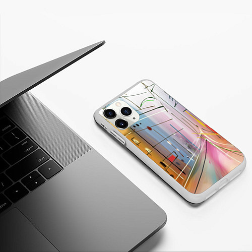 Чехол iPhone 11 Pro матовый Город / 3D-Белый – фото 3