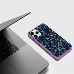 Чехол iPhone 11 Pro матовый Осенние ветки, цвет: 3D-фиолетовый — фото 2